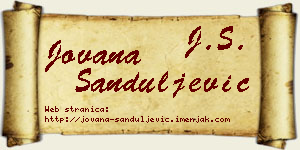 Jovana Sanduljević vizit kartica